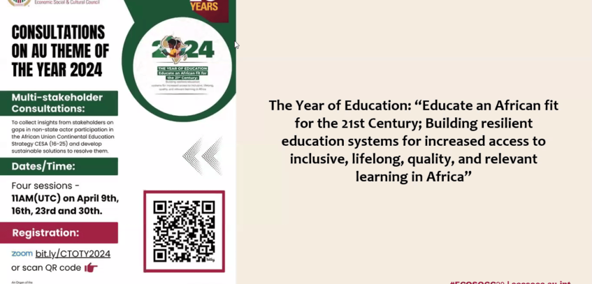 ECOSOCC Launches Series of Consultations on the AU Theme of the Year 2024: Education