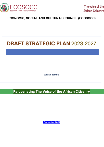 ECOSOCC's Strategic Plan 2023-2027